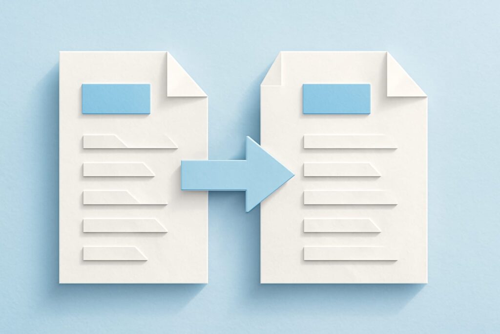Editorial illustration in origami-folded style depicting two Bundles with entries aligned by fullUrl before recursive diff