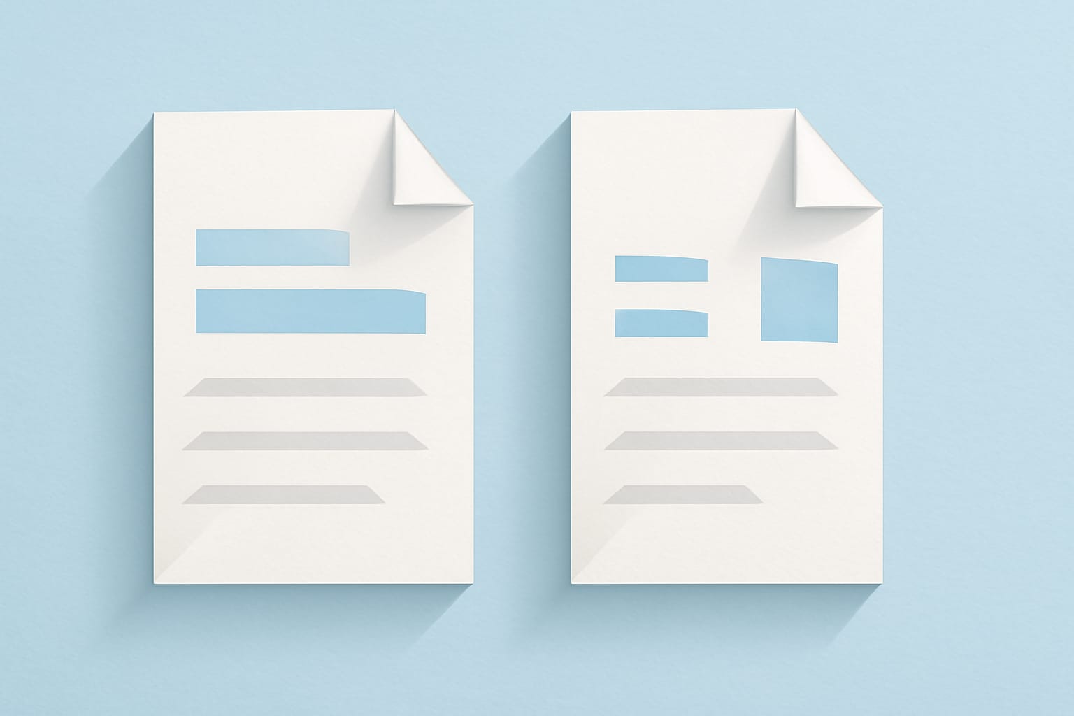 Editorial illustration in origami-folded style depicting two FHIR resources with noise fields folded away and clinical differences highlighted